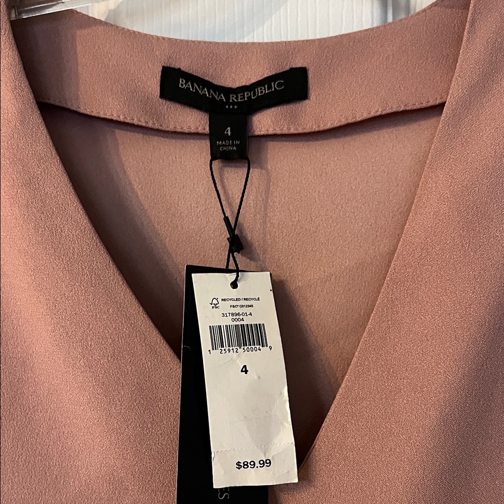 NWT Banana Republic Blush Ruffle Sleeve Mini Dress - Picture 2 of 3